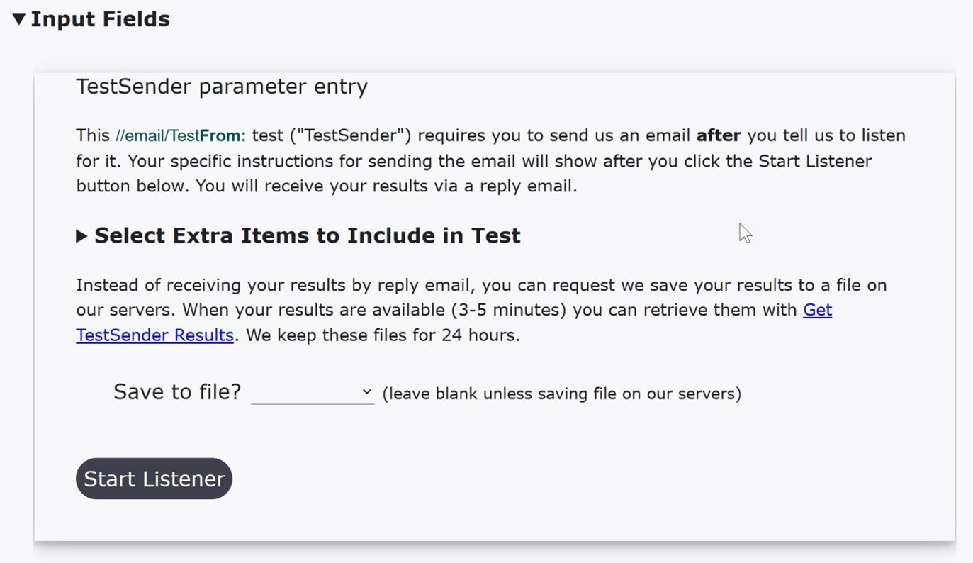 testfrom input fields